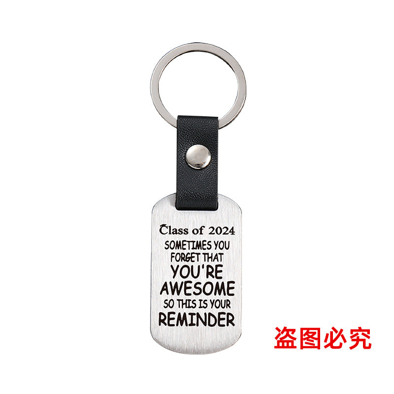 Wholesale Graduation Season Metal Leather Keychains ACC-KC-GangGu028