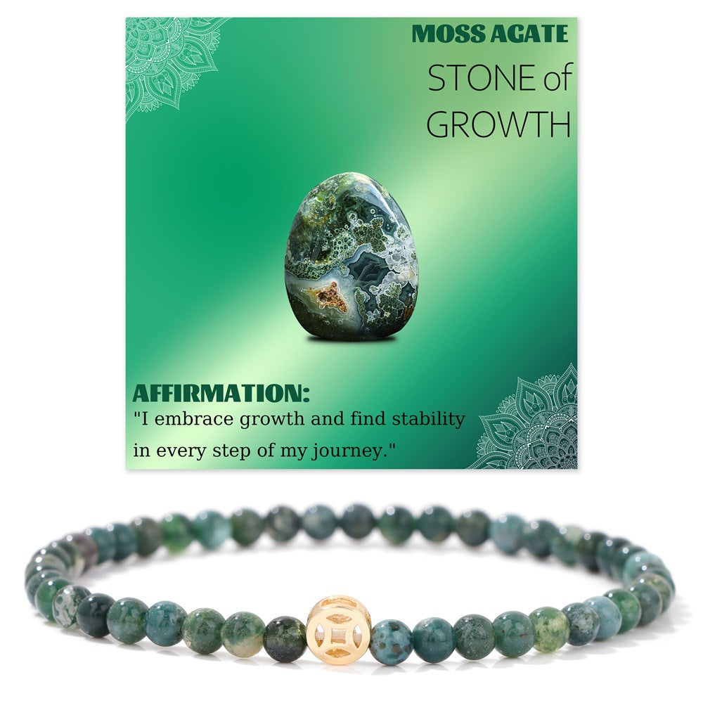 Wholesale Natural Crystal Bracelet 4mm Handmade Beaded Copper Bracelet