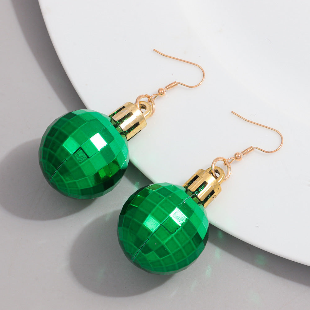 Wholesale multi-faceted reflective lantern ball earrings