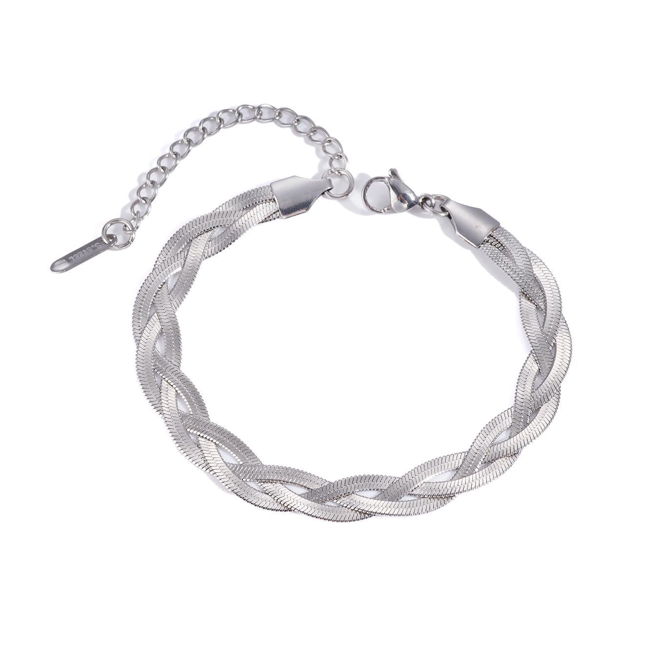 Wholesale Stylish Twist Chain Gold-Plated Necklace and Bracelet Set,  Titanium Steel Jewelry for Everyday Wear