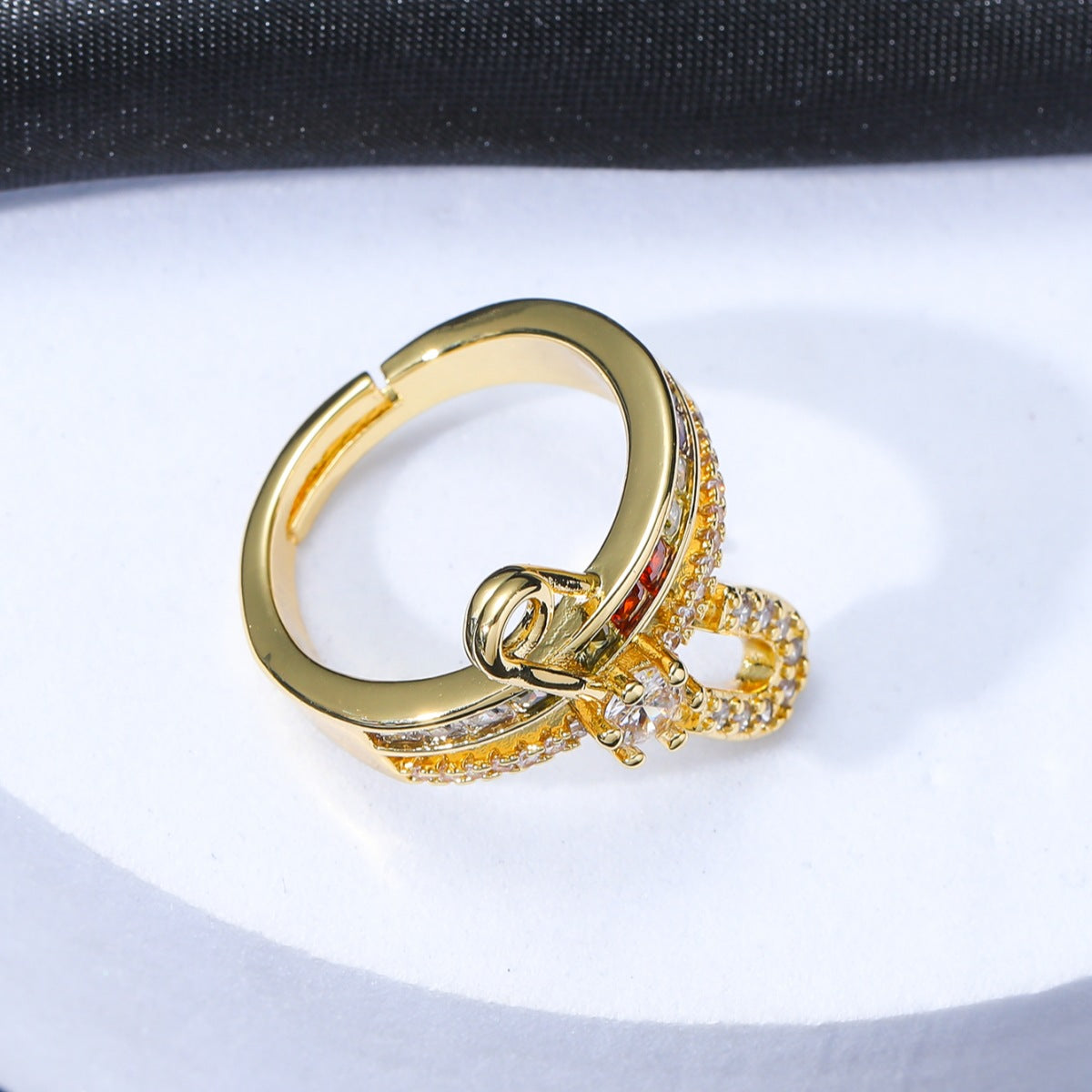 Wholesale  light luxury open multi-color zircon ring