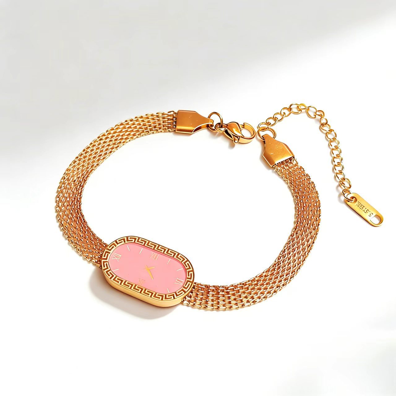 Wholesale Floral Design Hollow Mesh Watch Bracelet in Titanium Steel for Women Everyday Wear Fashion Accessory