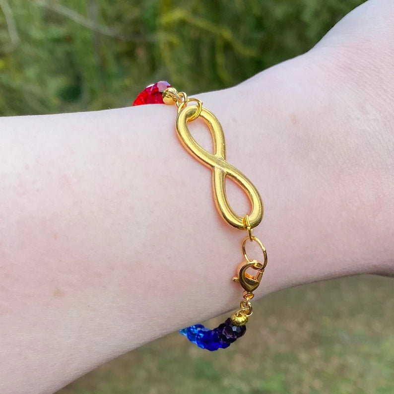 Wholesale Natural Stone Colorful Beaded Bracelet Rainbow Beads Bracelet