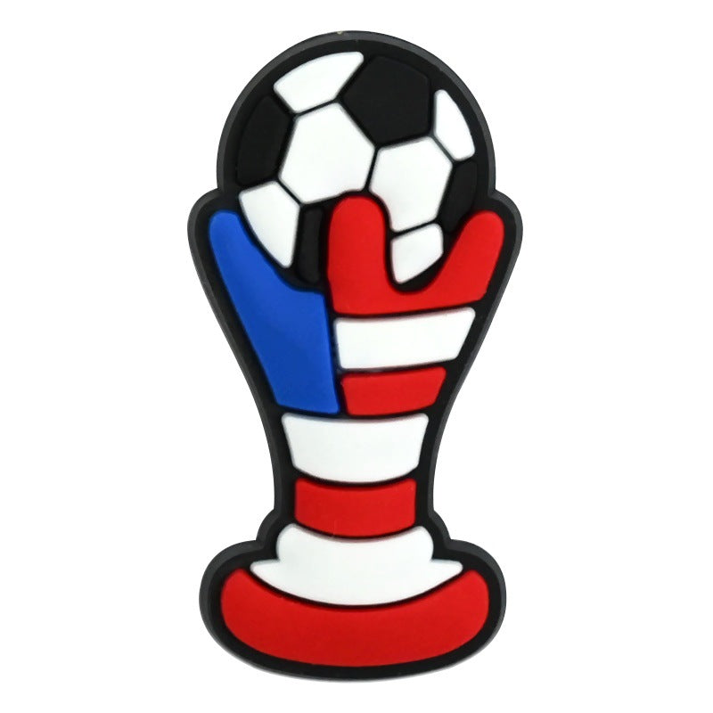 Wholesale Random 100pcs USA Football   PVC Soft Rubber Shoe Buckle Decoration