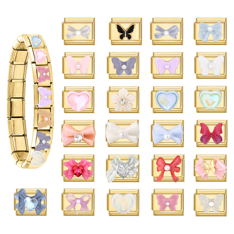 Wholesale Italian Charm Bracelet 9mm DIY Splicing Cute Creative Stainless Steel Composable Bracelet