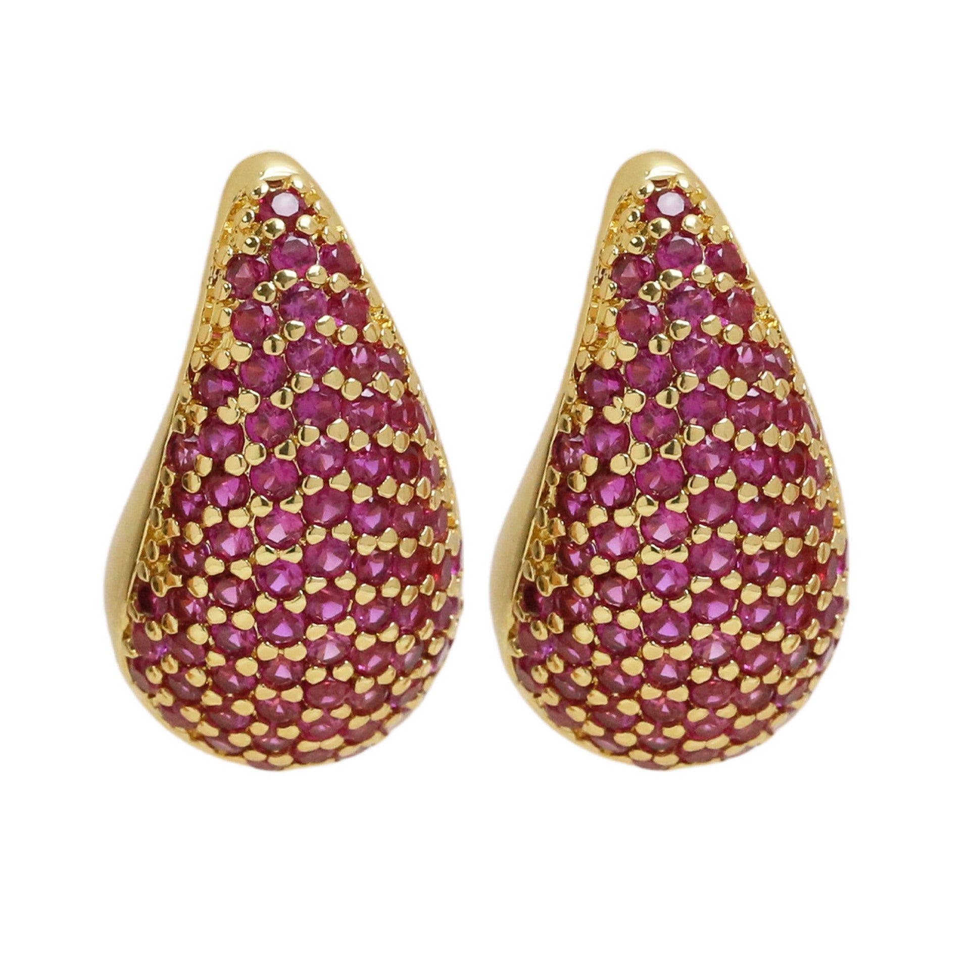 Wholesale 18k Brass Zircon Water Drop Earrings Color Zirconium Fashion Earrings