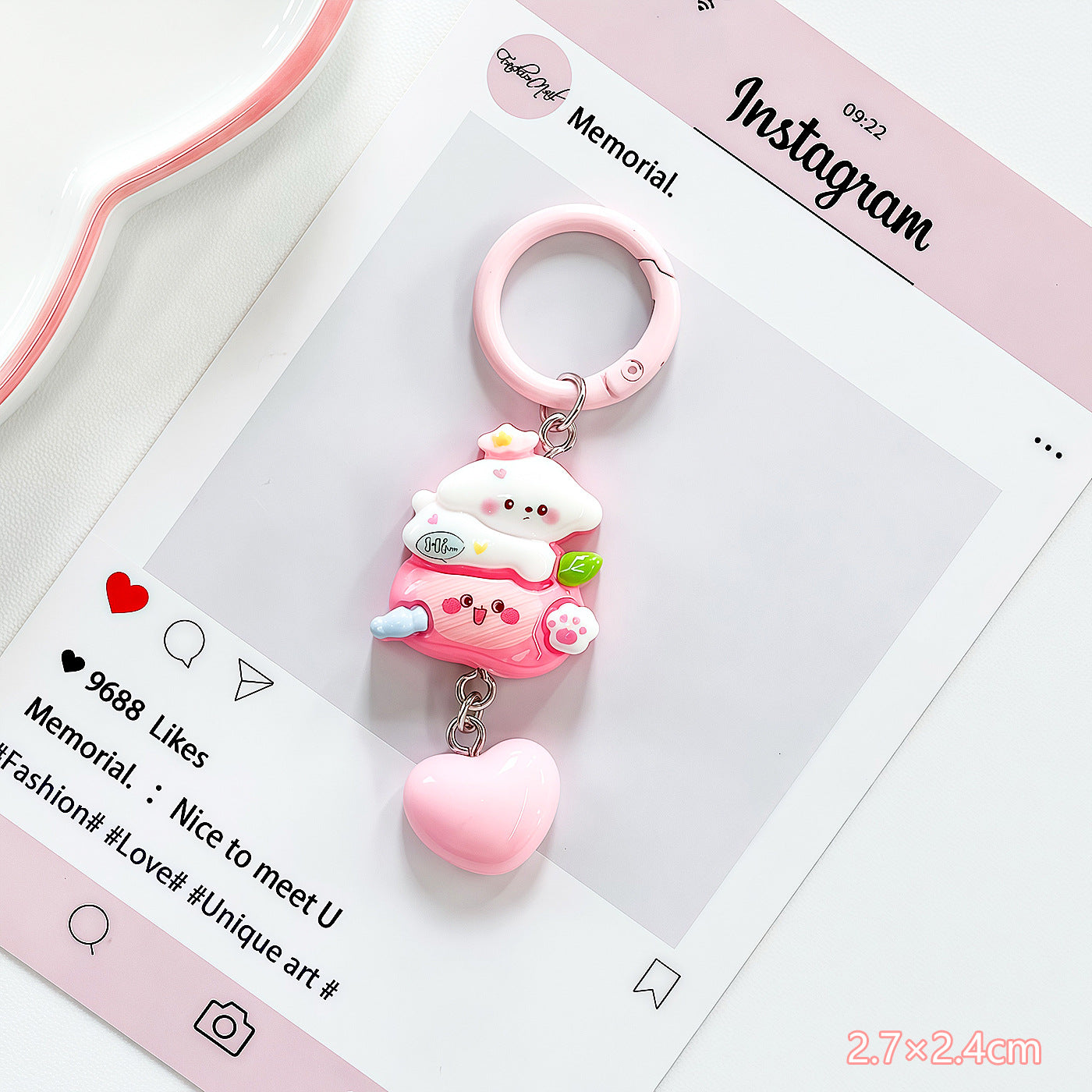 Wholesale Cartoon Apple Heart Pendant Keychain Bag Charm Fashion Accessory Gift