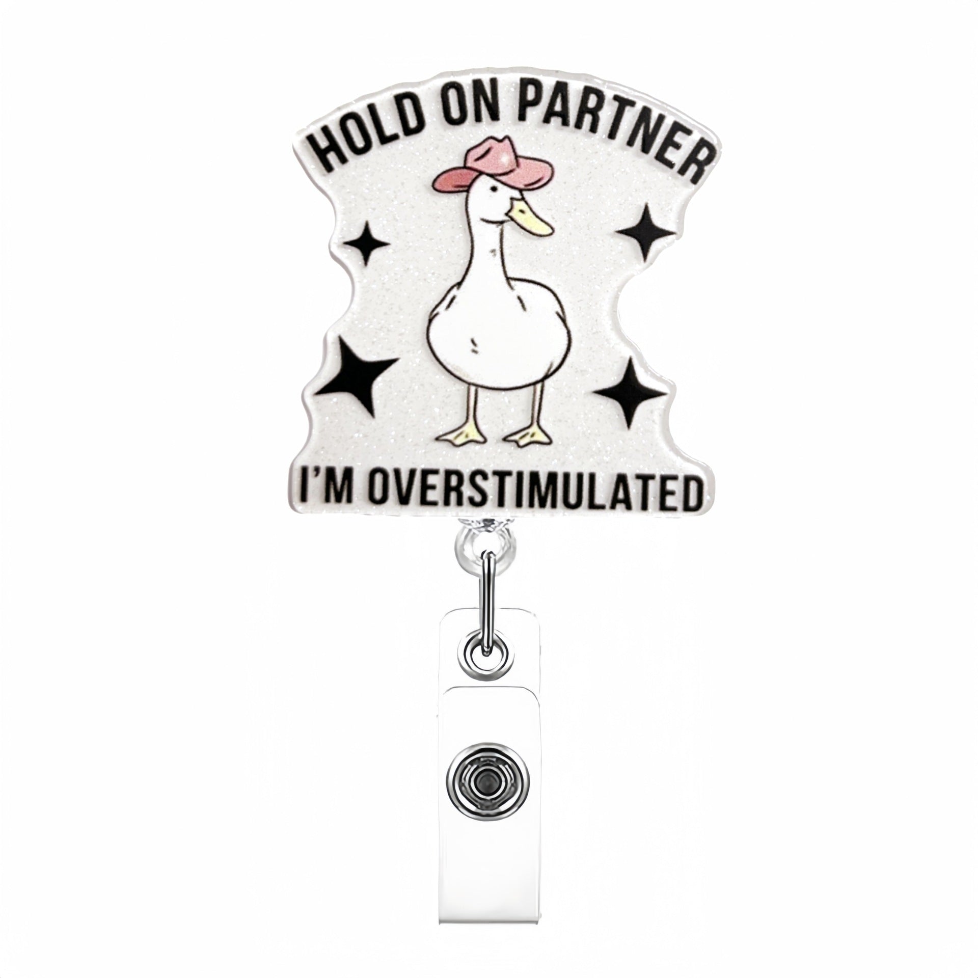 Thème animal en gros acrylique rétractable enroule des badges de trousseau rétractable