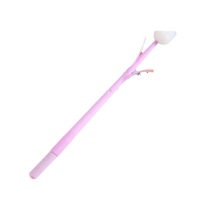 Wholesale Cute creative encounter light discoloration rose modeling soft silicone student gel pen