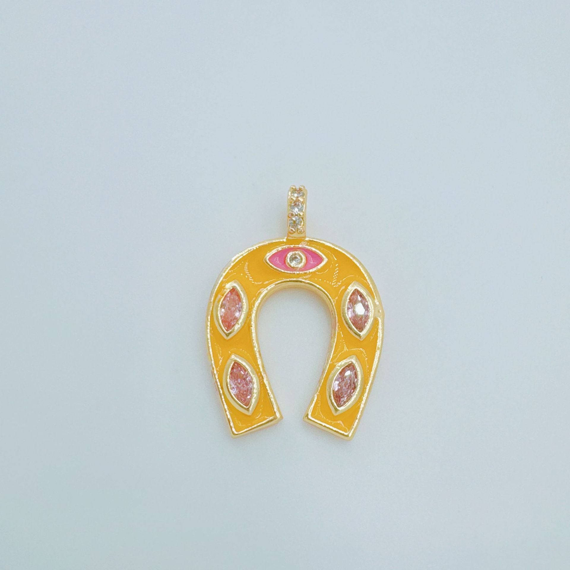Wholesale Copper 18K Gold Plated U-Shaped Zircon Necklace Fashion Accessory