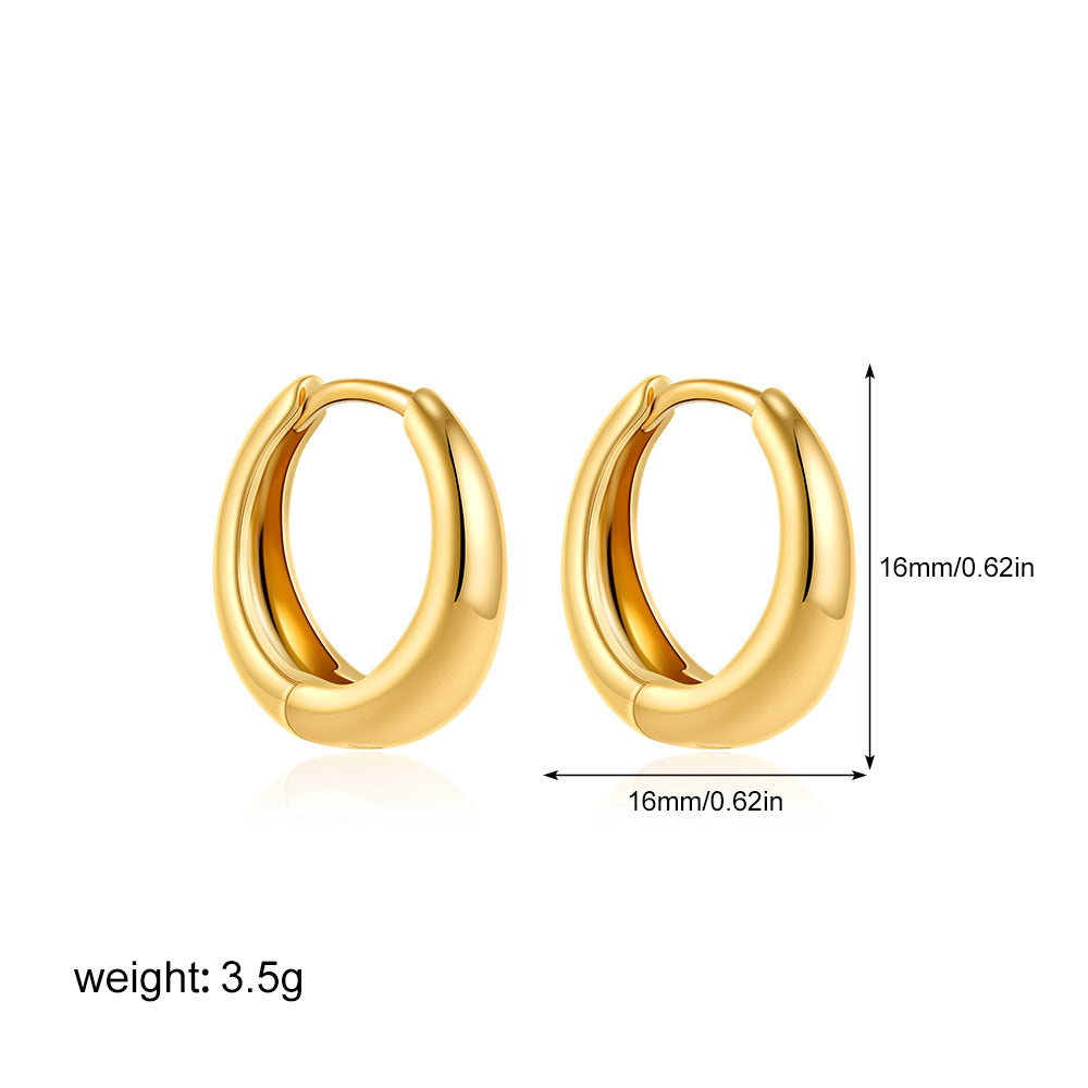 Wholesale  stainless steel 18K gold glossing earrings