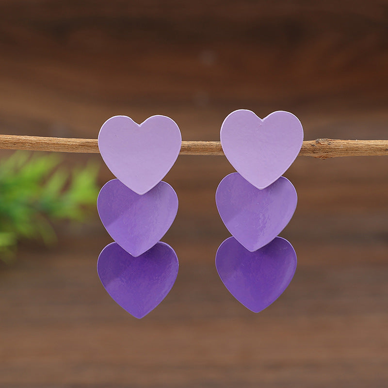 Wholesale Fairy Style Heart Splicing Long Alloy Earrings - Trendy Jewelry Accessory