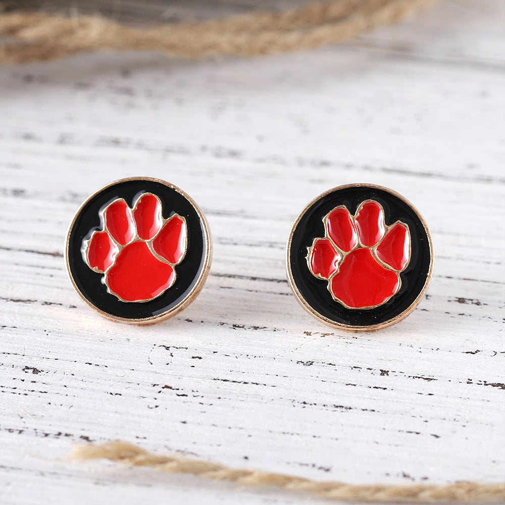 Wholesale  Cute Color Dog Claw Round Earrings
