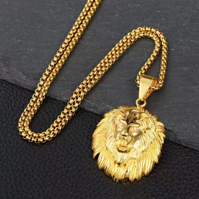 Wholesale Creative Lion Head Pendant Necklace