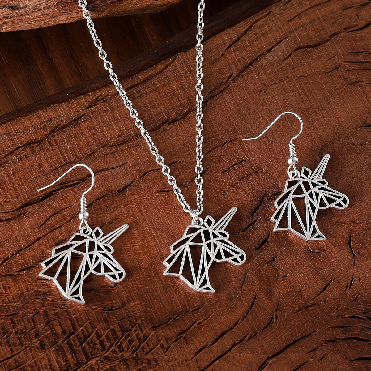 Wholesale Cartoon Unicorn Pendant Earrings Necklace