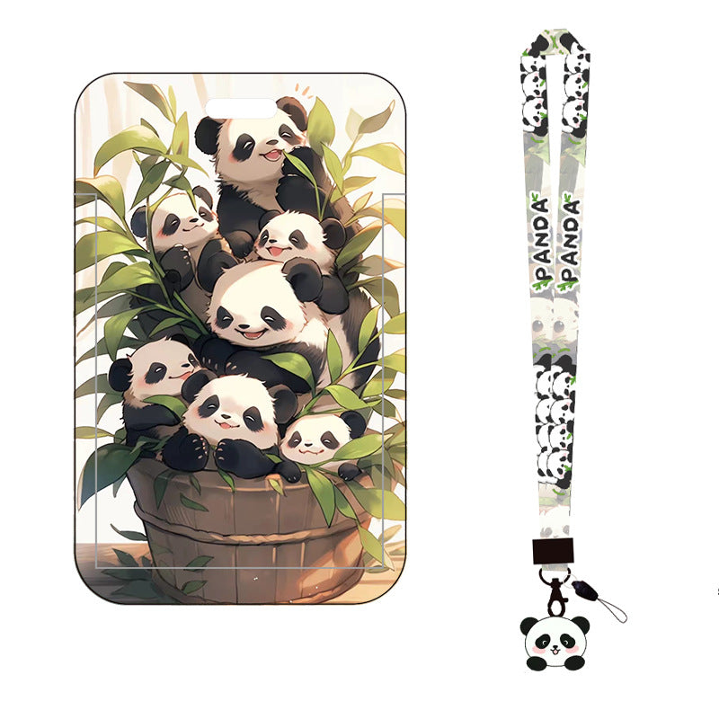 Wholesale 2pcs Cute Panda Protective Case Lanyard Keychain ACC-KC-AShi004