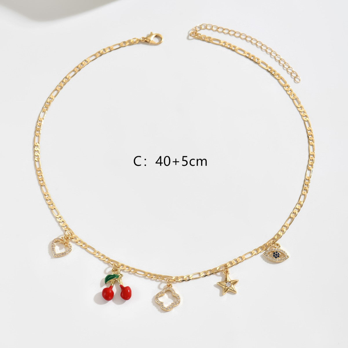 Wholesale  cherry pendant necklace  four-leaf clover stars love eyes clavicle chain necklace