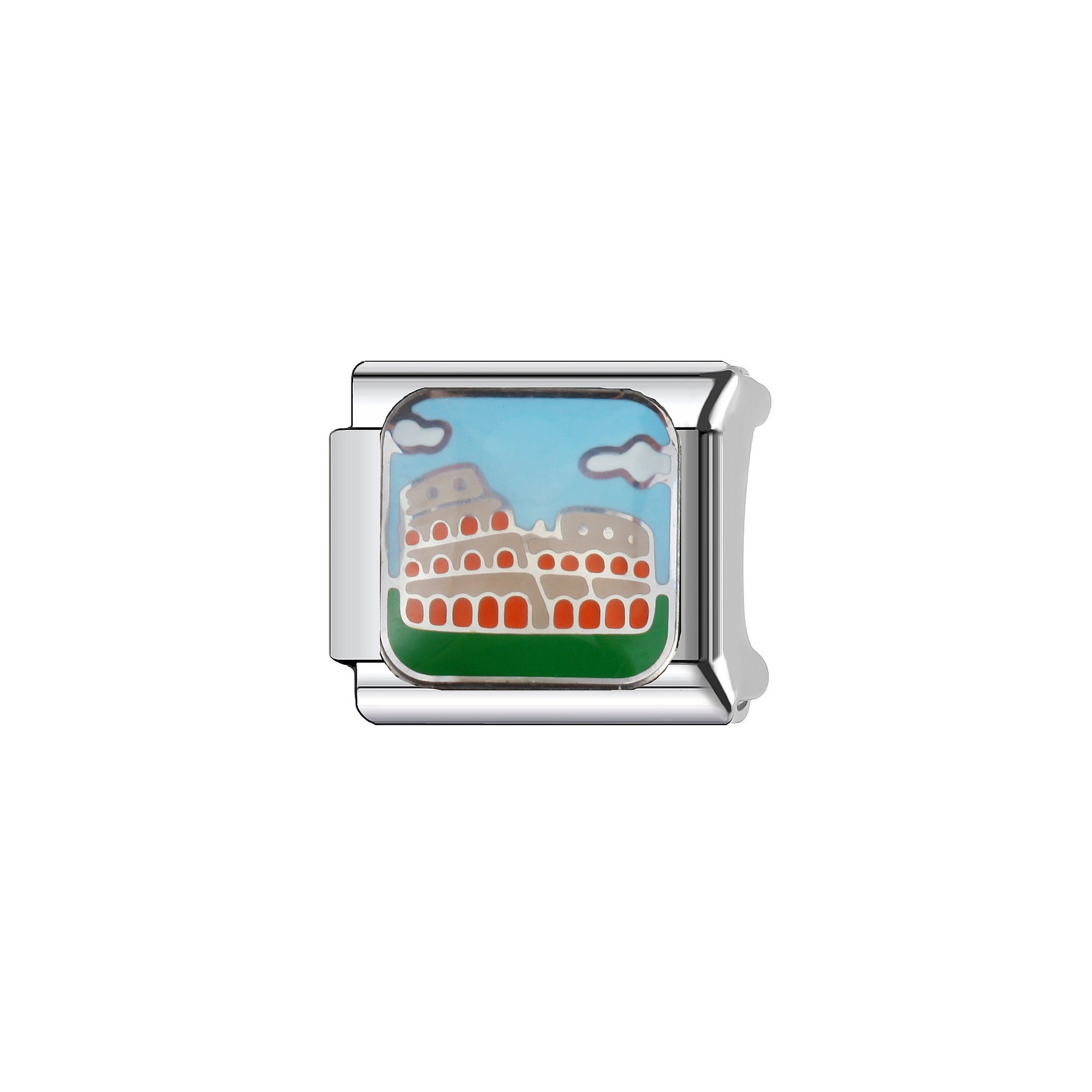 Wholesale  9mm Italian Charm Starter Bracelets DIY square Single Section Creative Stainless Steel Composable Bracelet