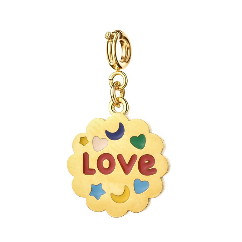 Wholesale European and American Cross-Border Popular Bull Head and Horn Cross Pendant Simple Keychain Bracelet Necklace Pendant Jewelry Accessories