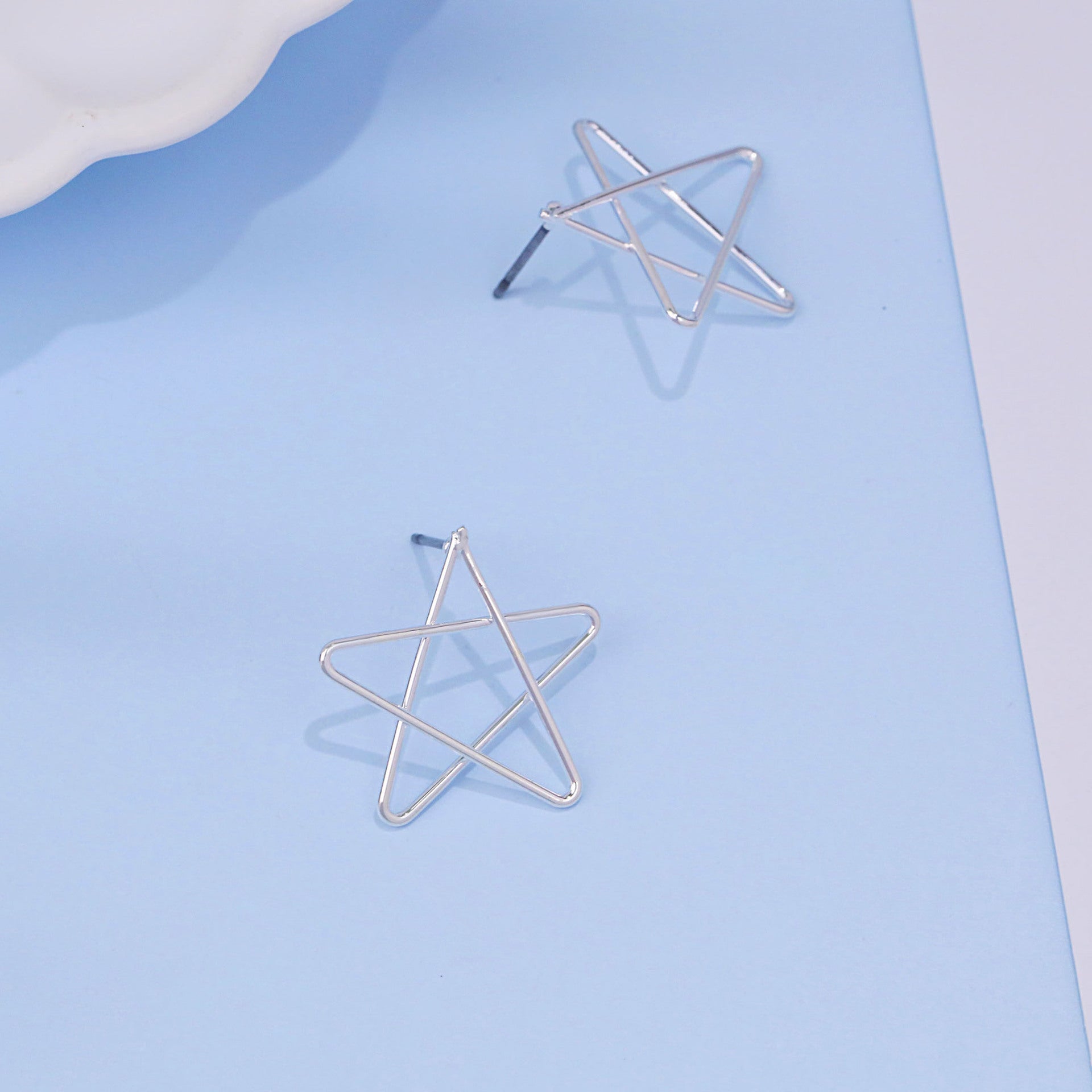 Wholesale Metal Iron Wire Five-pointed Star Earrings