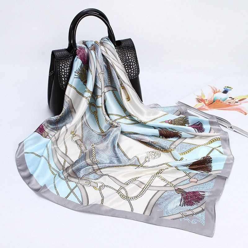 Wholesale 90cm Printed  Silk Women' s Large Square Scarf