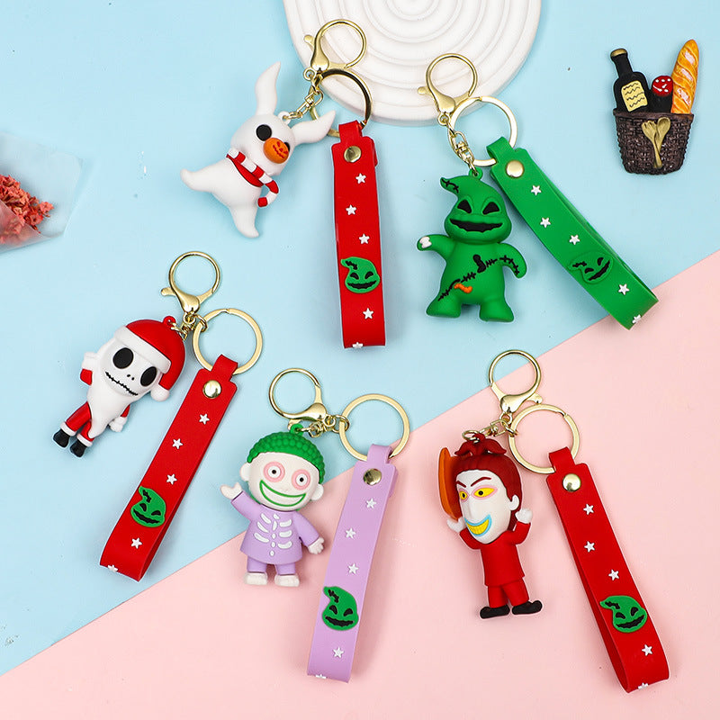 Wholesale Christmas Cartoon Cute PVC Soft Glue Keychains ACC-KC-XJY004