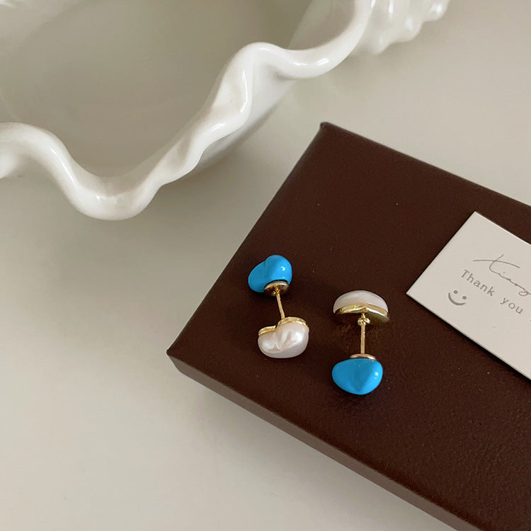 Wholesale  Oil Dropping Love Earrings