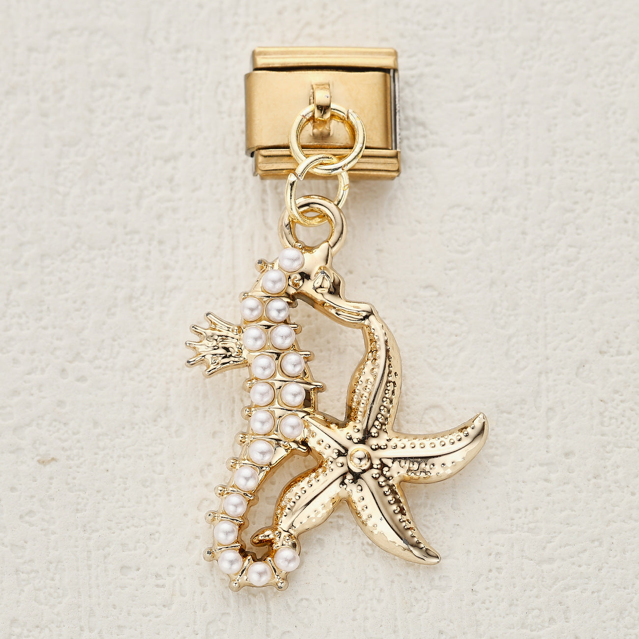 Wholesale 10pcs Marine Life Series Pendant Italian Module DIY Stainless Steel Bracelet Accessories