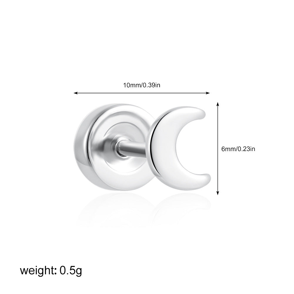 Wholesale Titanium Steel 18K Gold Minimalist Star Moon Sun Earrings Set