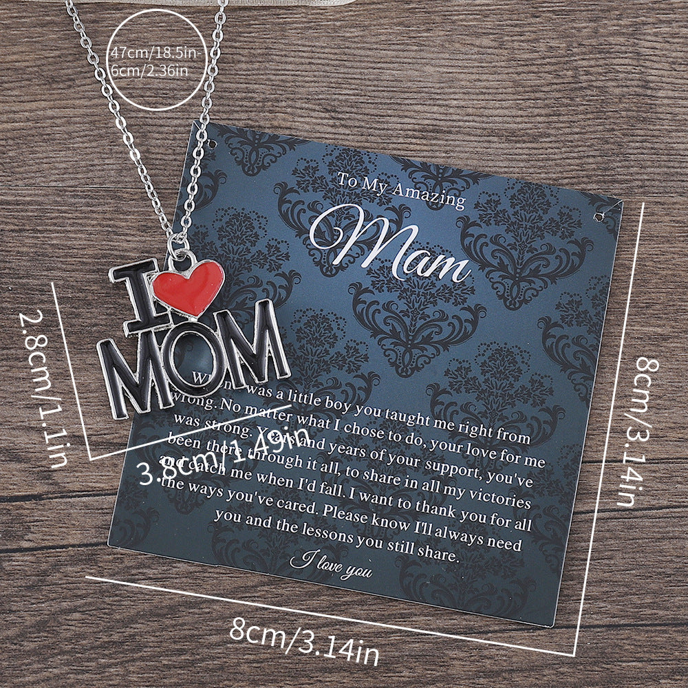 Wholesale mother's day father's day I love mom and dad pendant necklace