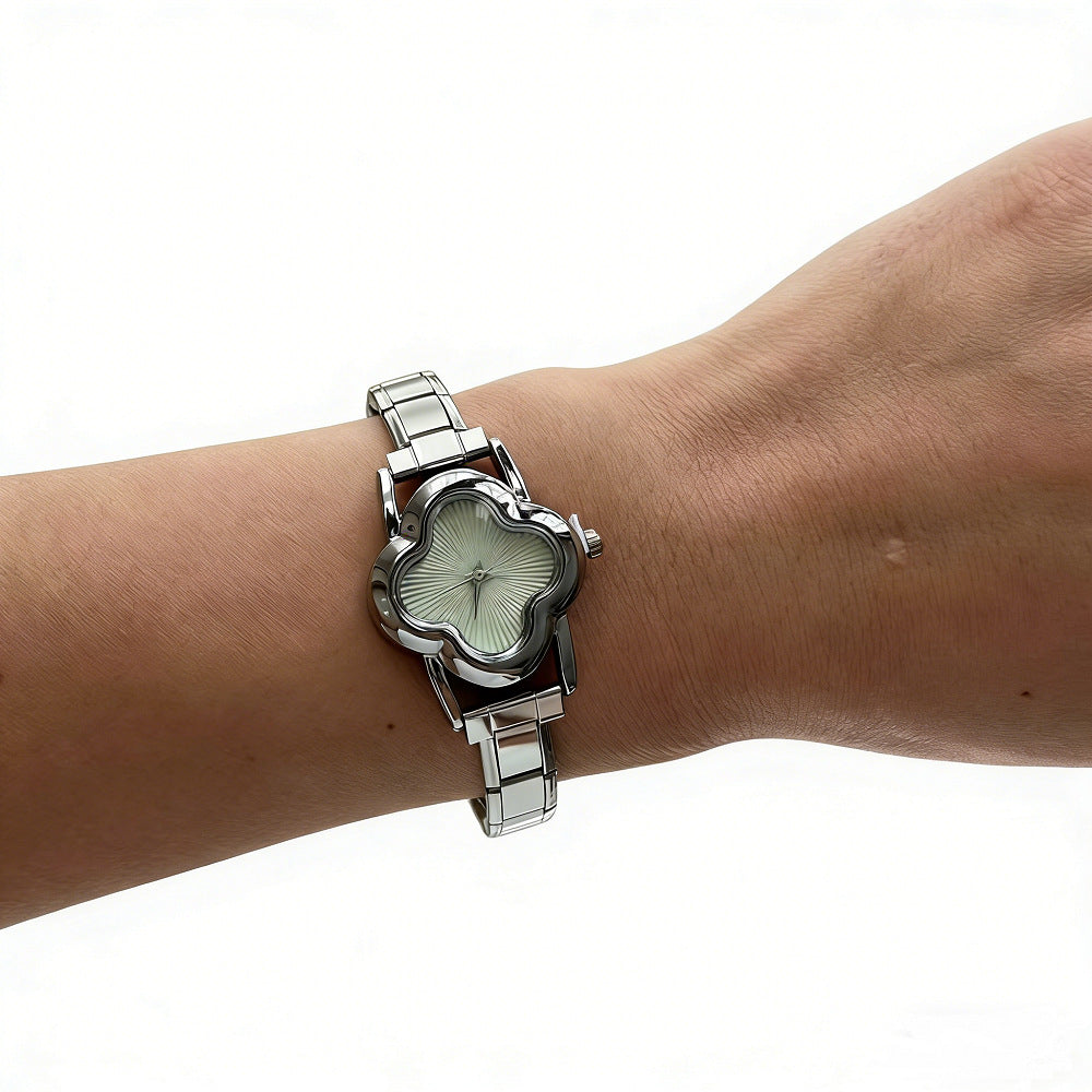 Wholesale Four-Leaf Clover Modular Women' s Watch with Detachable Steel Band,  DIY Fashion Accessory for Parties and Gifts