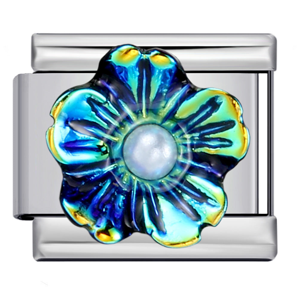 Wholesale Italian Charm Bracelet 9mm DIY Splicing Removable Flowers Stainless Steel Composable Bracelet