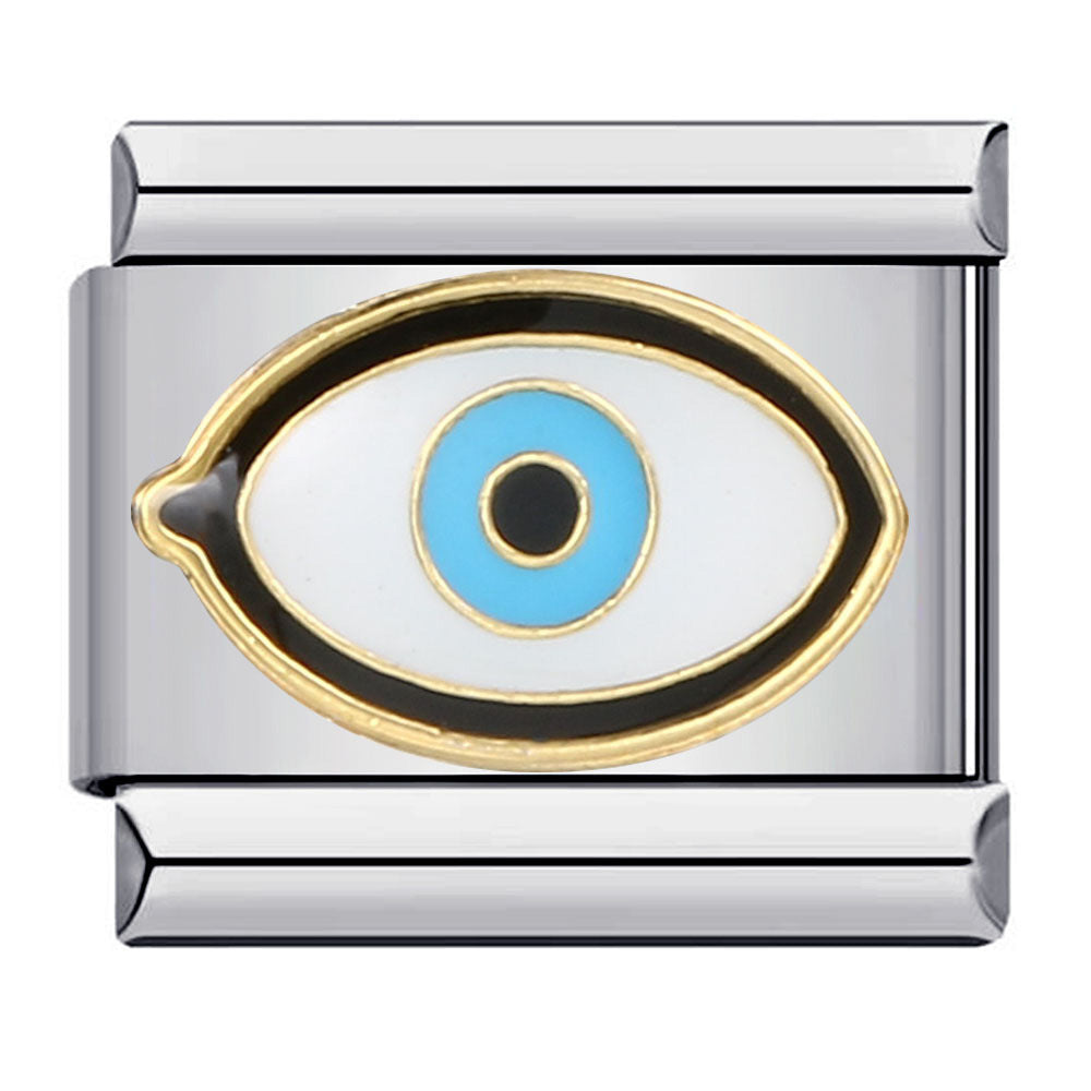Wholesale Italian Evil Eye Modular Bracelet,  Stainless Steel Cartoon DIY Jewelry for Boutique Resale