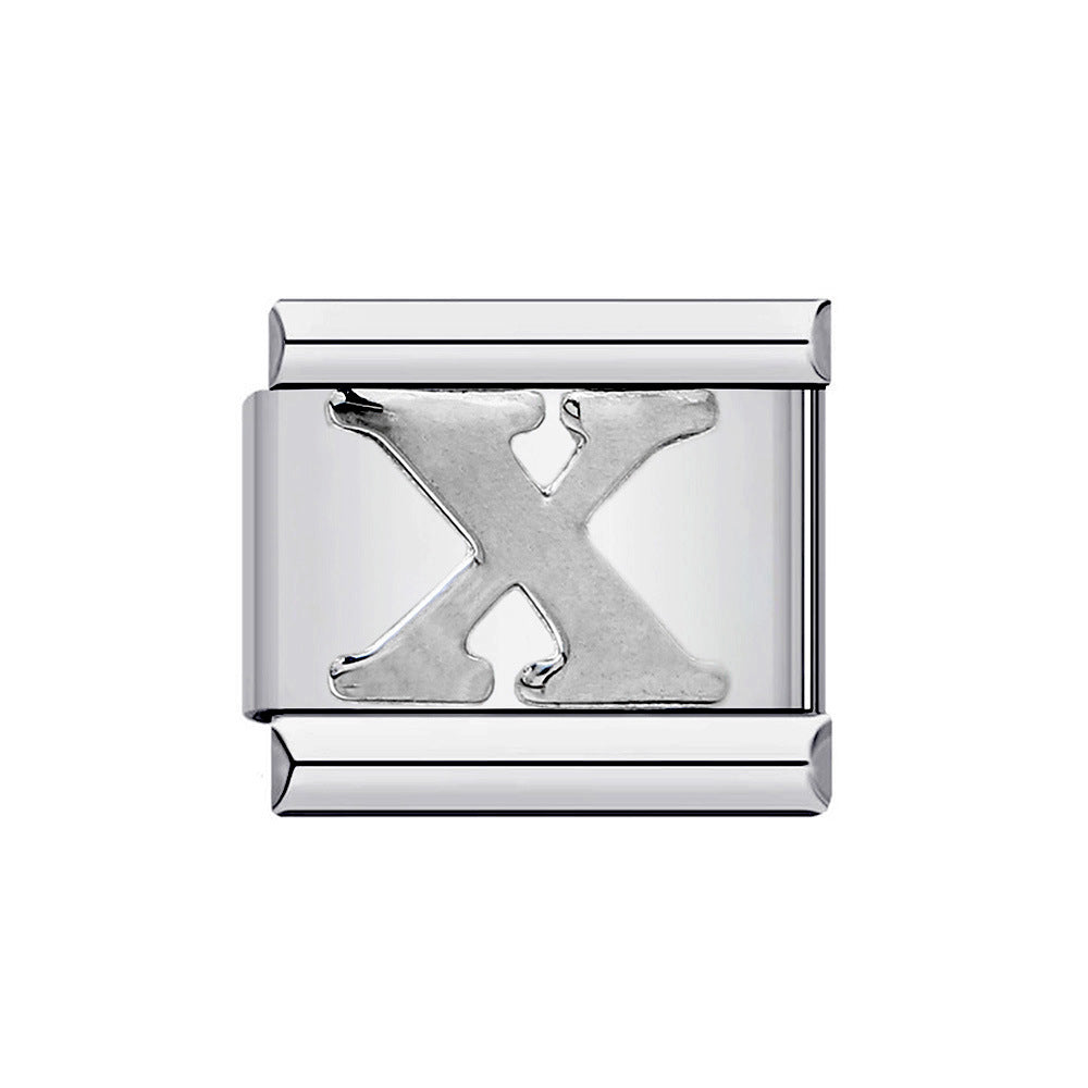 Wholesale Italian Charm Bracelet 9mm DIY Splicing Removable English Letters Stainless Steel Composable Bracelet