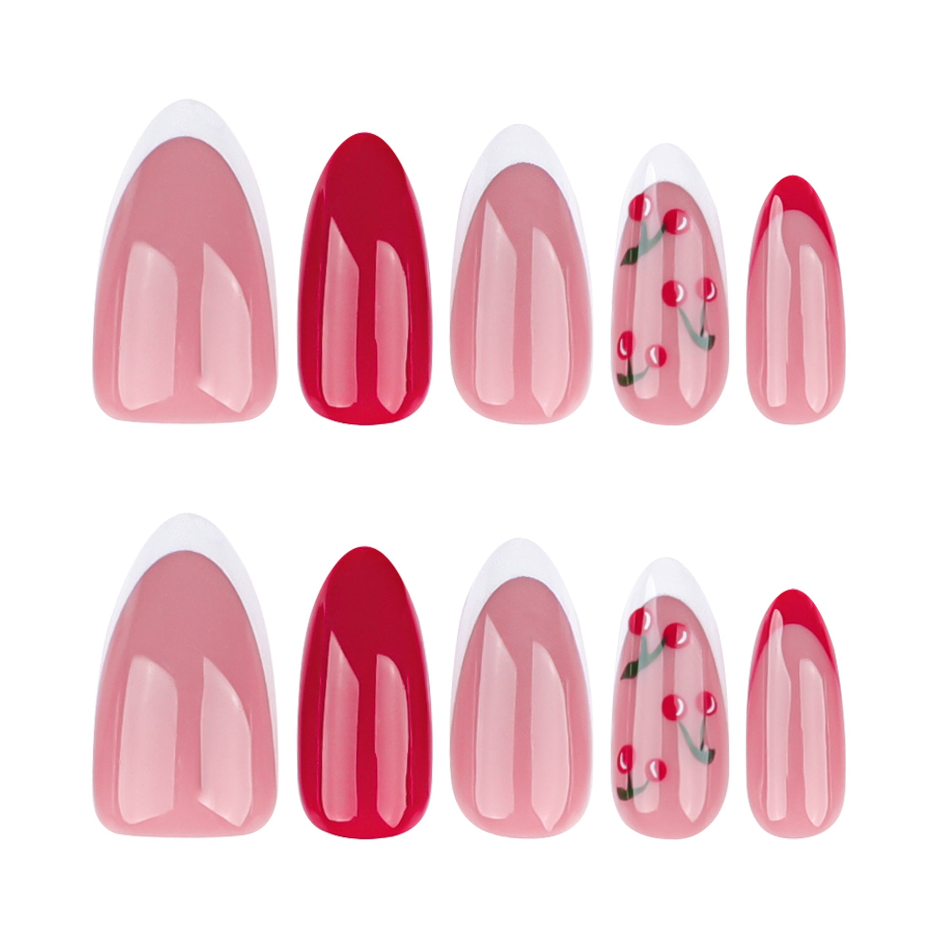 Wholesale 24 Pieces/box Cherry Nails Kits Nail Stickers