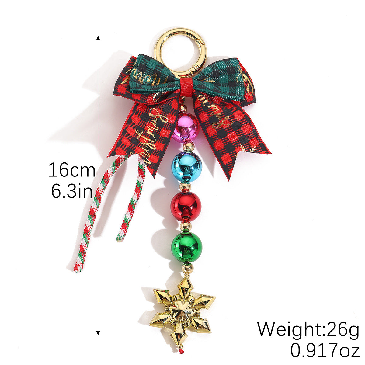 Wholesale acrylic beaded letter Christmas keychain