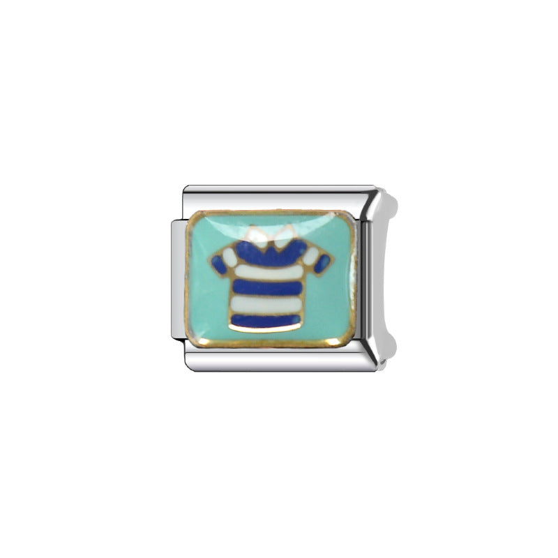 Wholesale Italian Charm Bracelet 9mm DIY Splicing Removable Creative Pattern Stainless Steel Composable Bracelet