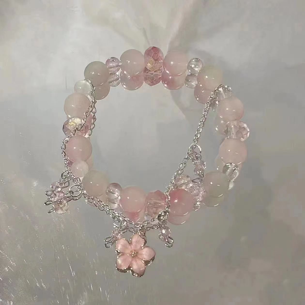 Wholesale  Small Peach Blossom Beaded Bracelet