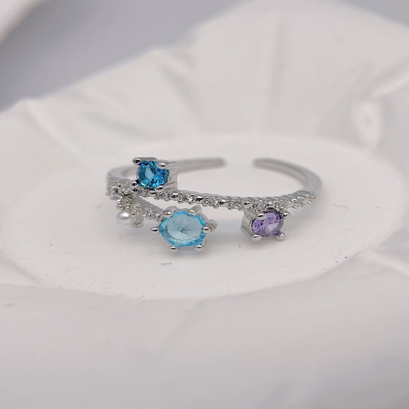 Wholesale Light Luxury Colored Zircon Open Rings ACC-RS-YXY049