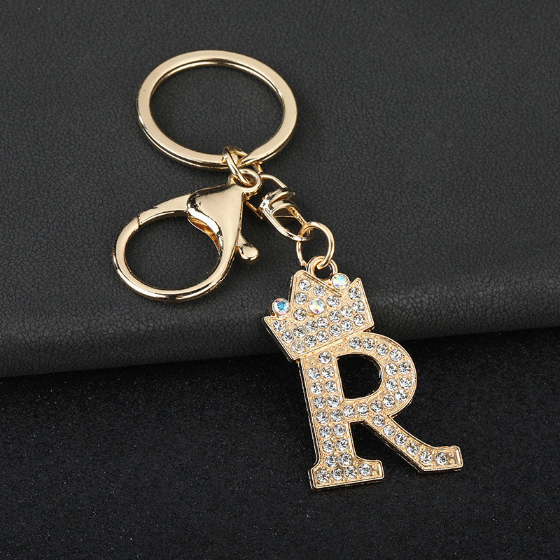 Wholesale  English letters encrusted diamond keychain
