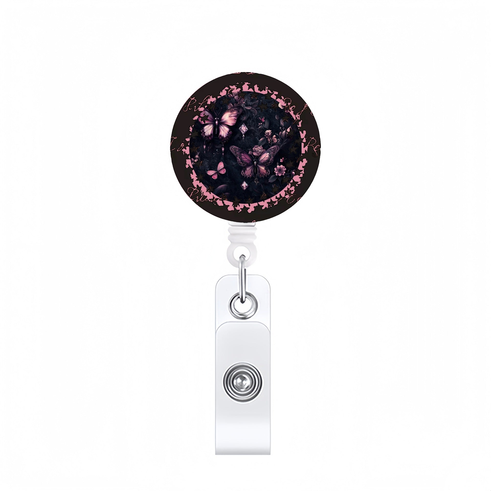 Wholesale Halloween Acrylic Retractable Clip Badge Keychain