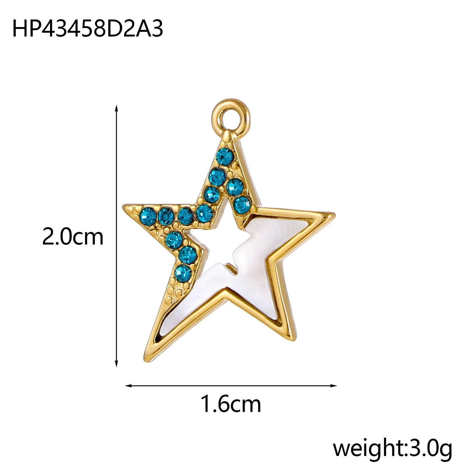 Wholesale Stainless steel retro peach heart marine pentagonal star plant pendant