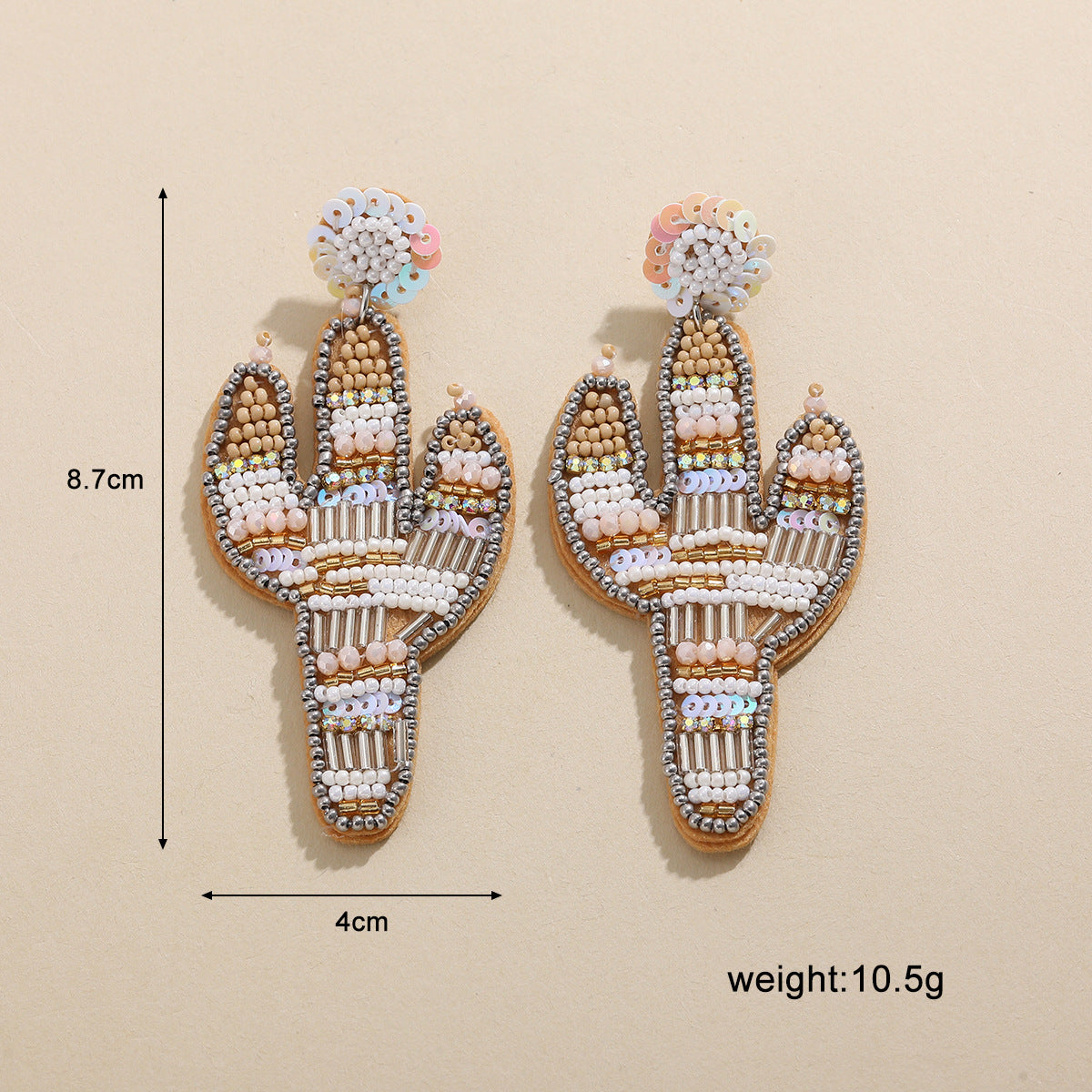 Wholesale Marine Animal  Starfish Shell Color Rice Beads Large Earrings