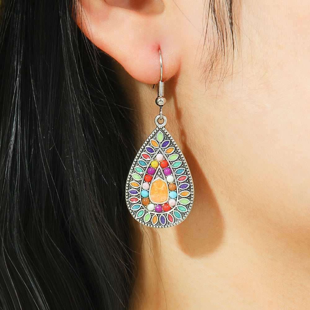 Wholesale Electroplated Alloy Drop Earrings Retro Bohemian Style Trendy Jewelry Accessory