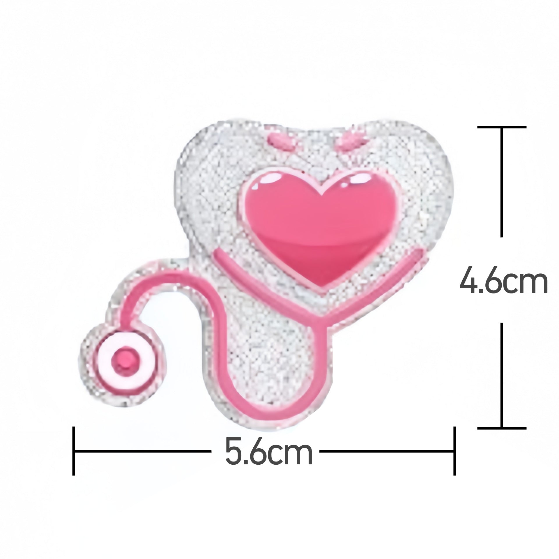 Wholesale Acrylic Retractable Badge Reel Glitter Heart Design Nurse ID Holder