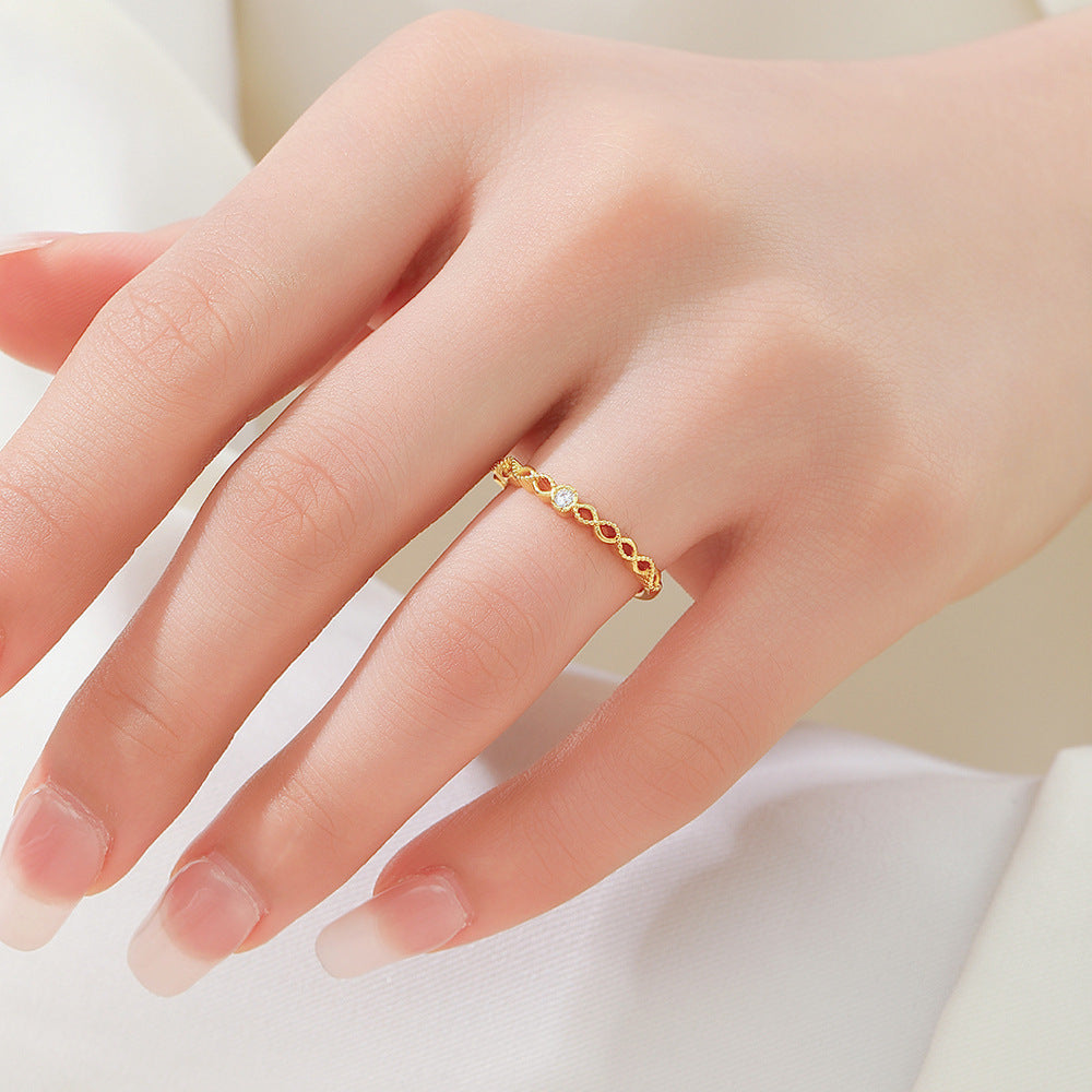 Wholesale Stylish New Chinese Style Hollow Gourd Ring For Women Gold Tone Alloy Jewelry Gift