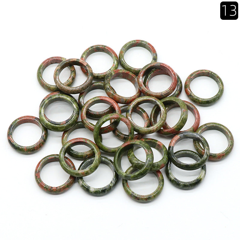 Wholesale 10pcs Natural Crystal Agate Stone Rings ACC-RS-KeSuo001