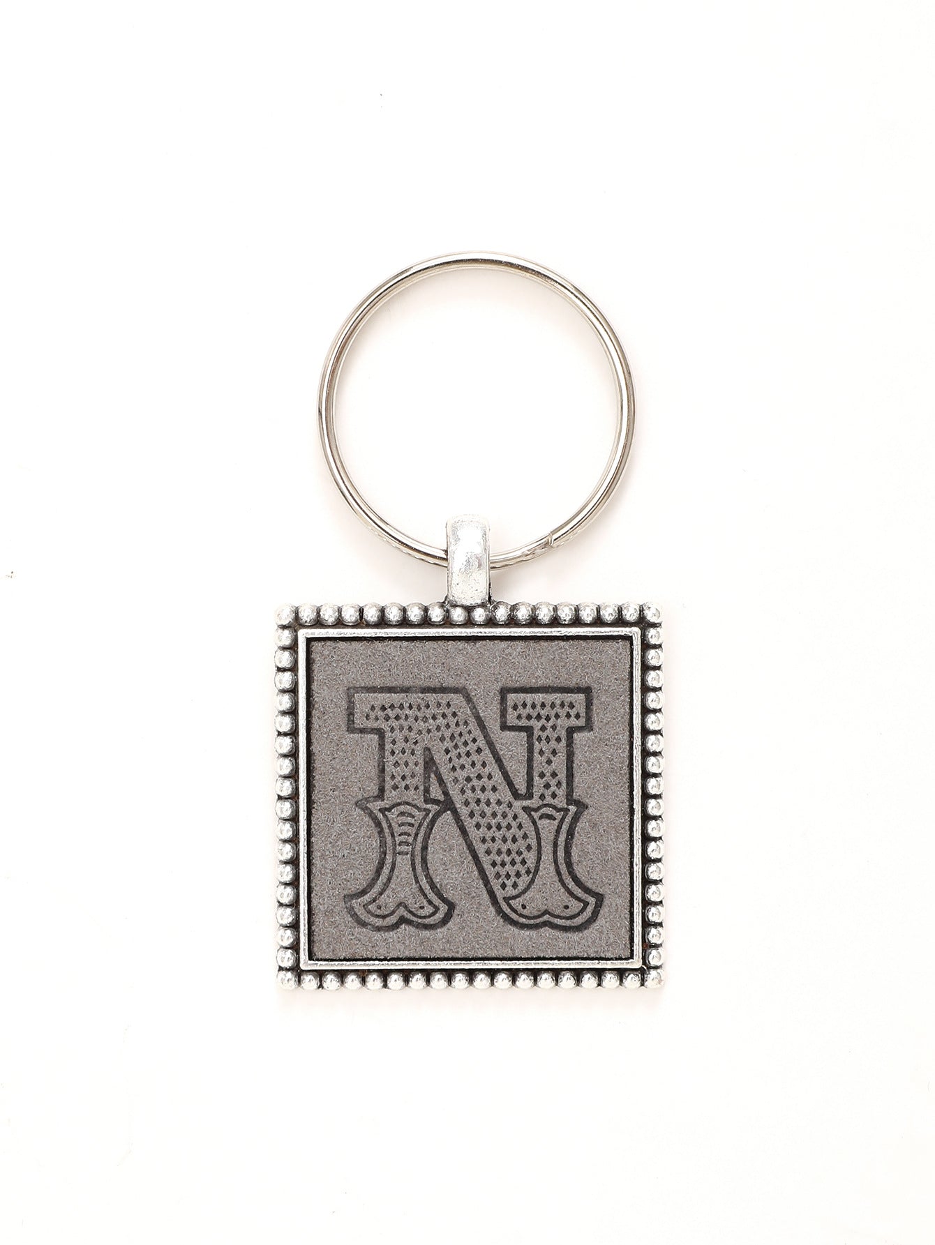 Wholesale 26 Letters Leather Embossed Keychain