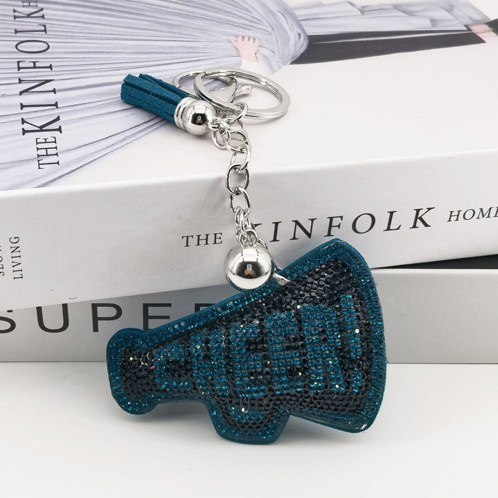 Wholesale creative velvet diamond English letter keychain