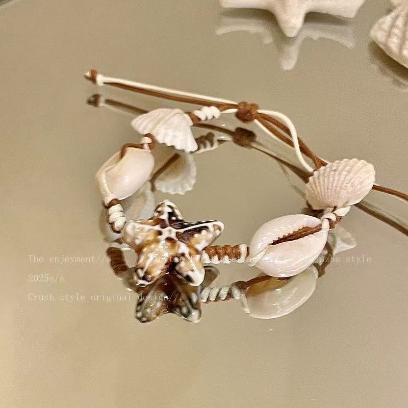 Wholesale Niche Seaside Shell Star Bracelet Alloy Electroplated Beach Vacation Fashion Accessory